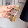 Adecuado para Apple Applewatch Oreja de Trigo Magnético Metálico Estilo Fino S12/11 Relojes Femeninos Iwatchs10 Correa de Reloj
