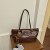 Bolsa Tote Grande Capacidade para o Dia a Dia de Alto Valor Estilosa Retro Cor Sólida Bolsa de Ombro Único Tendência de Personalidade para o Dia a Dia Bolsa de Braço