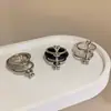 Anillo de Calcedonia Desmontable de Tres Capas con Diseño de Nicho, Anillo de Hueso de Perro Moderno y Único en Nuevo Estilo Chino