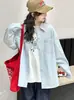 Camisa de estilo coreano para niña, casual de manga larga para primavera y otoño, nuevo modelo 2026, elegante conjunto de dos piezas para niños mayores