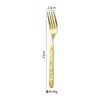 Colher de Aço Inoxidável Embutido com Padrão de Pedra Transfronteiriça Estilo Ocidental, Garfo e Colher de Valor Elevado para Salada Frutas Sobremesa, Colher Estilo Coreano, Colher de Sopa