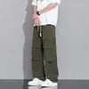 Pantalones casuales holgados de retazos retro americanos para hombre, marca de tendencia primavera y otoño, talla grande, pierna ancha recta, con un precio de 69.9