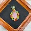Pingente de Calcedônia Amarela Gota de Óleo de Frango Esmalte cloisonné Artesanato Vintage Corrente de Suéter de Calcedônia Amarela para Mulheres Escavação Oca Galvanoplastia