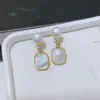 Nova Prata Esterlina S925 Pérola Natural de Água Doce Genuína Joias Brincos Banhados a Ouro 18K Joias de Pérola Zhuji Uma Peça Dropshipping
