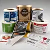 Etiquetas autoadhesivas en rollo personalizadas, impresión de etiquetas en rollo, pegatinas impermeables de PVC para botellas de alimentos, pegatinas para máquina de etiquetado automático con código QR