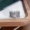 [Zhenzang Mundial Nacional] Anillo Abierto de Cruz de Lirio Medieval Personalizado Retro Lujo Accesible Anillo de Gama Alta para Mujer