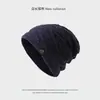 Gorro de punto de felpa de doble capa para mujer, otoño e invierno, para ciclismo, gorro de lana cálido para hombre, gorro engrosado a prueba de frío, protección para las orejas, gorro tipo turbante