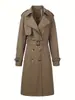 Gabardina para Mujer Tallas Grandes Primavera 2025, Longitud Media, Doble Botonadura, Cuello Solapa, Ceñidor en la Cintura, Adelgazante, Abrigo Estilo Británico