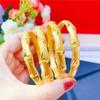 Pulsera de Bambú para Mujer Pulsera Abierta Vintage Esmerilada de Gran Altura Simple Regalo para Mujer Pulsera de Bambú