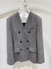 Patrón de espiga Estilo Old Money Gama Alta 20% Cachemira Atuendo Sofisticado para el Día a Día Blazer Informal sin Cuello de Corte Holgado