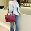 Bolsa Quadrada Pequena Portátil para Trabalho Moda Coreana Elegante Simples Duas Peças Acolchoada Malha Grande Bolsa de Ombro Feminina