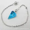 Venta caliente Ágata natural Cristal gema cono hexágono cono colgante DIY Colgante de cristal