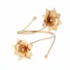 Pulsera de Brazo con Flor de Textura Metálica Europea y Americana, Pulsera de Personalidad Exquisita y Elegante, Joyería Transfronteriza de Gama Alta de Nicho