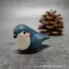 Mini Pájaro Estilo Lindo Hecho a Mano Puro Talla en Madera Maciza Decoración de Escritorio para Sala de Estar Oficina Regalo Creativo para el Hogar
