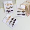 Presilha de Cabelo Fosca Fresca e Doce Fofa na Cor Café, Acessório de Lado para Meninas, Presilha Bico de Pato, Presilha para Franja, Estilo Versátil de Celebridade da Internet