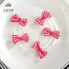 Disponible en stock: Bolsa de tela escocesa de 5 puntos con lazo, material para manualidades, accesorios para el cabello, accesorios de decoración de juguetes, pajarita, ropa, accesorios florales.