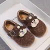 Lindos Zapatos de Perro de Dibujos Animados Birkenstock Peludos 2026 Otoño/Invierno Nuevo Estilo Coreano para Niñas Suela Suave Más Terciopelo Cálidos Zapatos de Algodón
