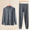 Ropa de Otoño y Pantalones para Mujeres de Mediana Edad y Mayores Cárdigan de Algodón Holgado Talla Grande Ropa Interior Térmica Básica para Papá Traje para Hombre para Mamá