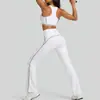 Conjunto de Yoga Juyitang de Cintura Alta Levanta Glúteos con Líneas en Contraste, Ropa Deportiva de Dos Piezas Elástica Ajustada Adelgazante para Mujer