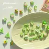 Liga Verde Cor Fofa Urso Laço Garra de Gato Borboleta Flor DIY Pulseira de Mão com Contas Material