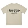 ZONA ESENCIALES doble línea Nueva York limitado marca de moda urbana de alta gama algodón pesado holgado cuello redondo manga corta camiseta para hombre