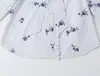 Atacado Outono 2026 Novo Estilo Europeu Roupas Femininas Decoração de Laço Estampa Floral Camisa 6475