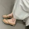 Aumento de Altura de 5 cm ~ Chanclas de Cuña con Tacón de Madera y Punta Cuadrada Únicas, Sandalias de Tira Cómodas y Versátiles de Tacón Alto para Mujer en Verano