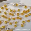 Espaciador de toroide dorado de doble cara hueco antiguo con baño antiguo, cintura estrecha, con perlas de imitación, espaciador para pulsera y collar DIY hecho a mano