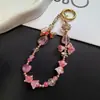 Pingente de flor de sino exótico versátil moderno corrente curta universal chaveiro para capa de celular acessório de bolsa