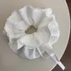 Anel de Cabelo Rosa de Renda de Quatro Camadas com Cordão Anel de Intestino Grosso para Cabelo Corda de Cabelo Bola Doce Fofa para Mulheres Corda de Amarração Suave Flor de Cabelo