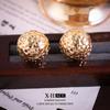 Pendientes Semicírculo Fruncidos con Textura de Aguja Plateada, Pendientes de Diseño Hielo Triturado Nicho Europeo y Americano, Pendientes de Estilo Minimalista de Moda para Mujer