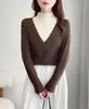 Nuevo top base de mujer de otoño e invierno, capa falsa de dos piezas, cepillado de doble cara, cálido, con bloques de color, cuello medio alto, corte ajustado, manga larga