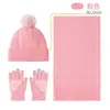Conjunto de Tres Piezas de Gorro Bufanda Guantes Tejidos para Otoño Invierno Gorro de Lana Grueso Cálido Guantes con Pantalla Táctil para Mujer