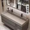 Nuevo Modelo Gabinete de Baño con Lavabo Extra Grande Integrado, Tocador de Baño, Lavabo, Juego de Gabinete con Lavabo de Placa de Roca para Baño