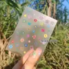 Pegatinas de Uñas con Forma de Flor Coloridas 3D en Relieve Corazón Flor Pegatinas Adhesivas de Arte para Uñas de Dibujos Animados Lindas