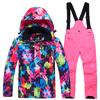 Nuevo traje de esquí para niños, conjunto de dos piezas de esquí cálido y grueso para exteriores para niños y niñas