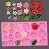 Flores de Rosa, Hojas de Girasol, Molde de Silicona de Girasoles, Decoración de Pastel y Chocolate, Molde para Hornear Fondant