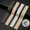 Adequado para Smartwatch Apple Iwatch12 Fivela Dobrável de Três Contas Pulseira de Aço Inoxidável Pulseira para Relógio Huawei Gt56