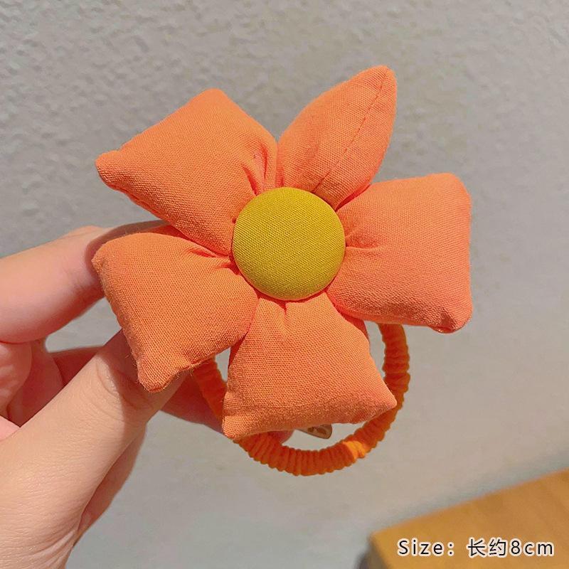 SKU04_颜色_橘色五瓣花发绳