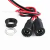 Soquete fêmea DC 5521 com cabo, soquete de alimentação DC DC022D com montagem rosqueada, interface de baixa tensão para instrumentos e luminárias