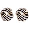 Aretes de Hilo para Mujer Dorados Sexys Elegantes Aguja de Plata S925 Combinan con Todo Rayados de Diamantes de Imitación Flor Aretes de Hebilla para Oreja
