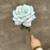 Rosa de una sola cabeza, flor artificial, cascada, red de flores, rosa roja, arreglo floral de pared, ceremonia de boda, decoración del salón de bodas, rosa rizada