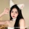 Orelhas de gato Hairband Hairpin Cat Rabbit Headband Headwear Vestido de Natal Lace Bow Bell Mulheres Bonitas