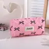 Estojo de Lápis com Laço Feminino Bolsa de Armazenamento para Material Escolar de Estudante Bolsa Simples para Maquiagem Necessaire Portátil Estojo para Lápis