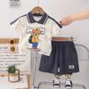 Conjunto Infantil de Dibujos Animados de Oso de Manga Corta 2024 Verano Nuevo para Niños y Niñas Bebé Casual Lel Camiseta Polo de Dos Piezas Conjunto Moderno