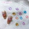 Joyería para uñas con conchas pequeñas de galvanoplastia Aurora, joyería para uñas de resina que combina con todo, joyería para uñas con dibujos animados, mini joyería mixta