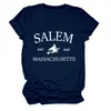 Salem est 1626 Amazon Wish sitio independiente camiseta de mujer de manga corta con cuello redondo de moda y única camiseta básica
