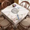 Nuevo Mantel Cuadrado Estilo Chino, Impermeable, Resistente al Aceite, Lavable, Cubierta de Mesa de los Ocho Inmortales, Lujo Ligero, Sensación de Alta Gama, Cubierta de Mesa de PVC