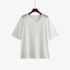 Casaco Fino Feminino de Tricô 2026 Verão Plus Size Soltinho Manga Curta Camiseta 22377