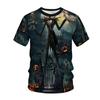 Camiseta para Hombre, Ropa Y2K, Cómics, Camiseta de Halloween, Gris